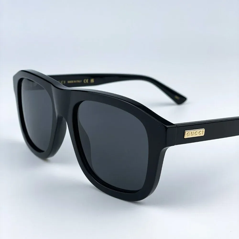 SALE! NEW Gucci GG1316S 001 Black Grey Square Unisex Sunglasses